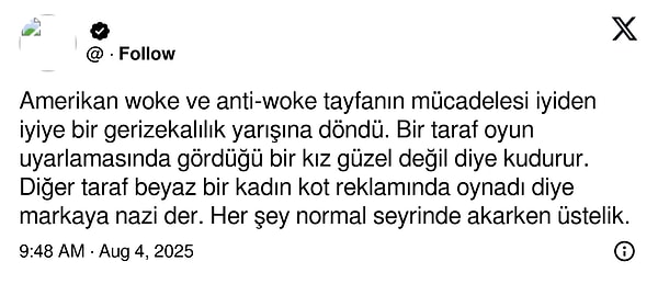 Bu tepkilerden bir tanesi de "beyaz bir kadının" reklam filmi için tercih edilmesiydi.