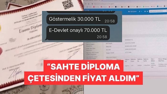Sahte Diploma Çetesine Ulaşıp Nasıl E-Devlete İşlemeli Diploma Fiyatı Aldım?
