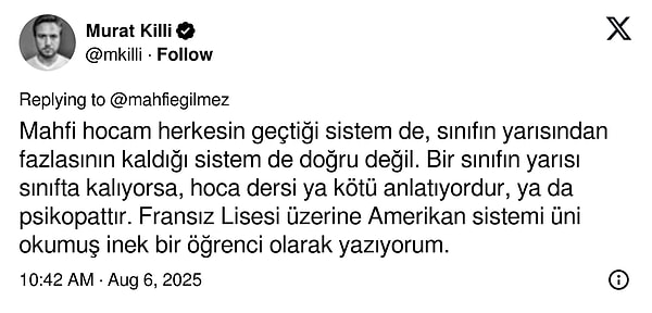 Eğilmez'in paylaşımına gelen yorumlar şöyle oldu: