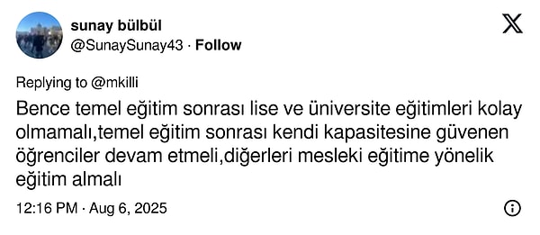 "Lise ve üniversite eğitimleri kolay olmamalı..."