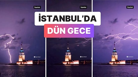 Film Sahnesi Gibi: İstanbul'da Şimşekler Geceyi Aydınlattı