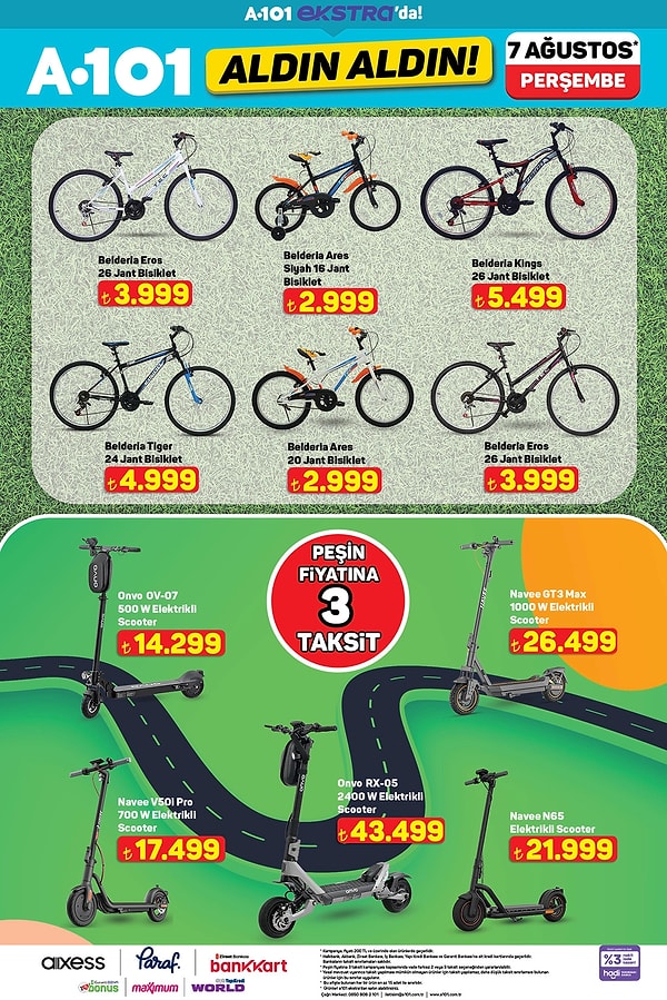 Bisiklet ve Elektrikli Scooter Modelleri