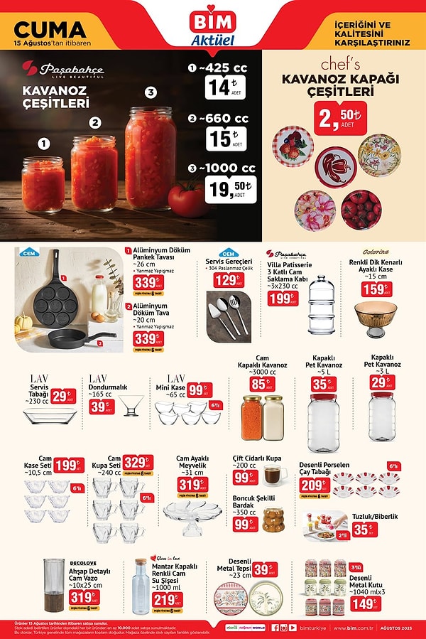 Chef's Kavanoz Kapağı Çeşitleri 2,50 TL