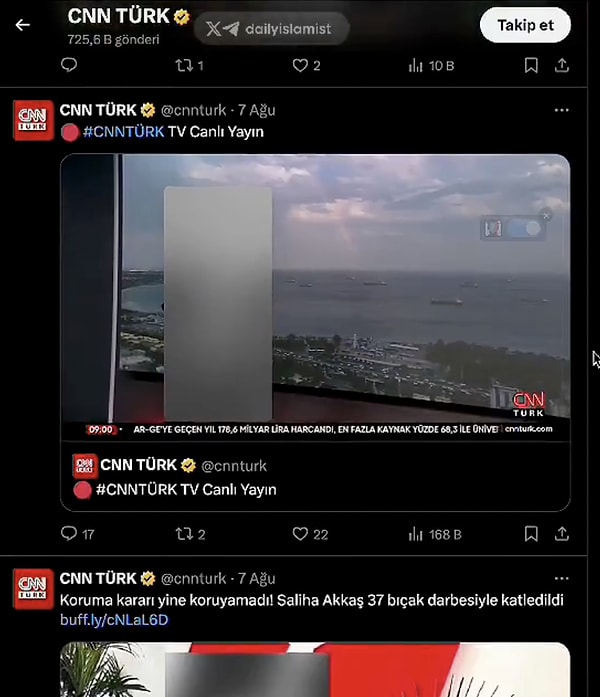 Video ve görsellerde yer alan kadınların sansürlendiği görülüyor.
