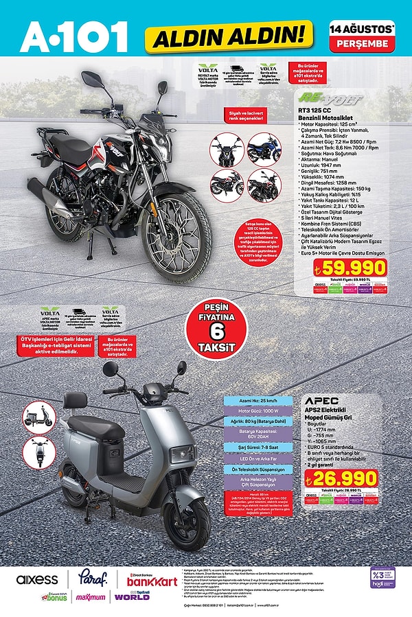 Benzinli Motosiklet 59.990 TL
