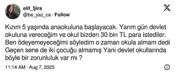 Anaokulundan "Çocuğu okula almam" tehditi.