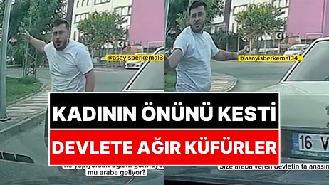 Kadın Sürücünün Yolda Önünü Kesen Erkek Sürücü Hızını Alamayıp Devlete Ağır Küfürler Etti