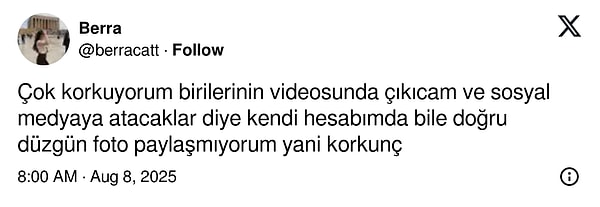 Bir sosyal medya kullanıcısı bu konu hakkındaki rahatsızlığını "Çok korkuyorum birilerinin videosunda çıkacağım ve sosyal medyaya atacaklar diye" sözleriyle dile getirdi.