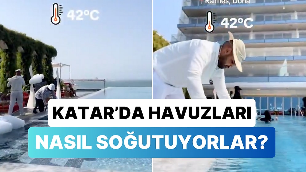 Sıcaklıkların 40 Dereceyi Aştığı Katar'da Havuzların Soğutulduğu Anı Paylaşan Turist