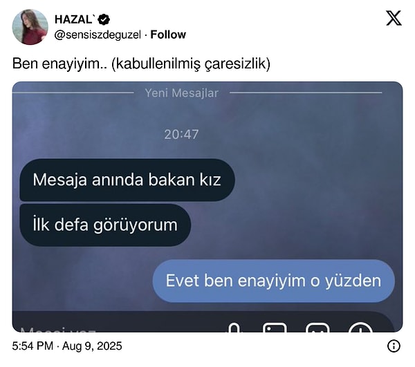 Enayi ve farkında.