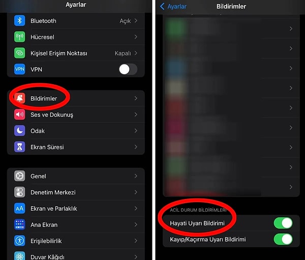 iPhone deprem uyarısı nasıl açılır?