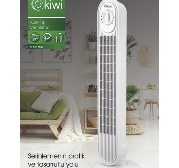 Hepsiburada’da indirime giren Kiwi KFAN-7429 Kule Tipi Vantilatör, bu yaz favoriniz olmaya aday!