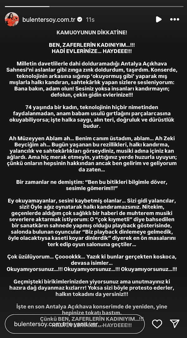 Bu sözlerinin Ajda Pekkan'a olduğu iddia edildi.