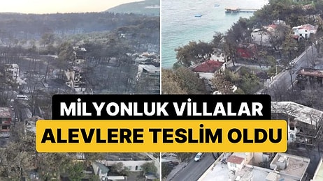 En Acı Tablo: Çanakkale'de Yangının Bıraktığı Tahribat Havadan Görüntülendi, Villalar Küle Döndü