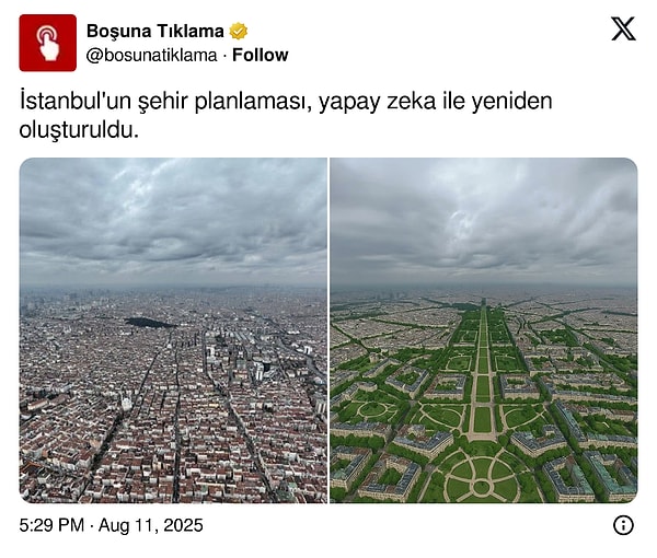 İşte, İstanbul'un yüzde 30'unun yeşil olduğu o yapay zeka çizimi!👇