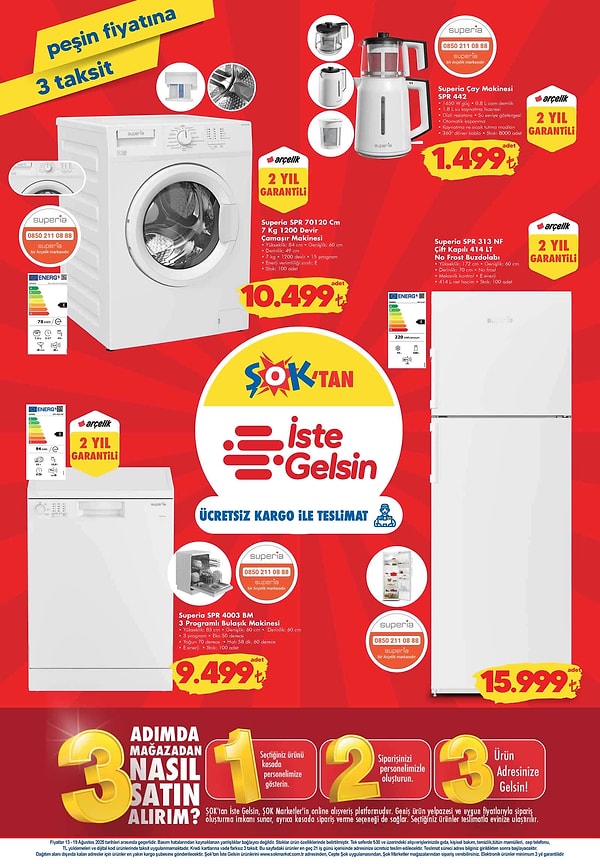 Arçelik Superia Çamaşır Makinesi 10.499 TL