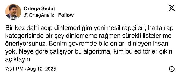 Spotify'ın paylaşımına gelen yorumlar şöyle:
