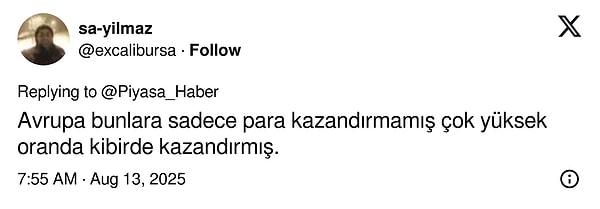 "Avrupa sadece para kazandırmamış..."👇
