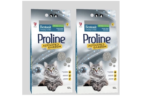 Proline Aktif Karbonlu Topaklanan Kedi Kumu 10 LT