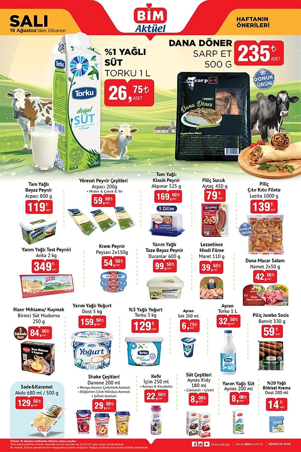 Torku %1 Yağlı Süt 26,75 TL