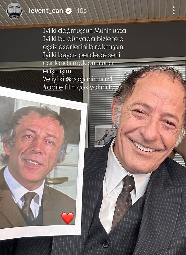 İşte Levent Can'ın Münir Özkul'la paylaşımı: