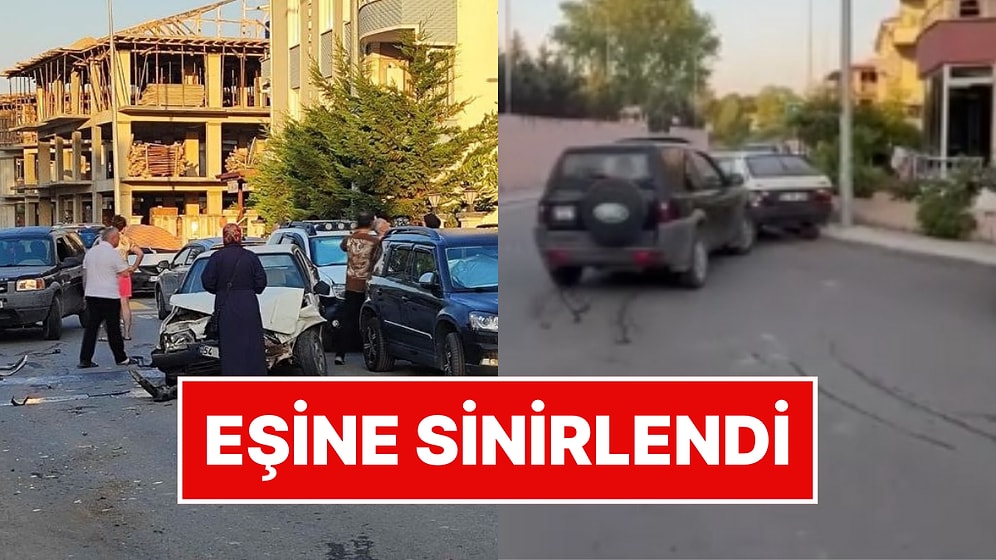 Bir Kadın Kavga Ettiği Eşinin Aracını Cipiyle Hurdaya Çevirdi