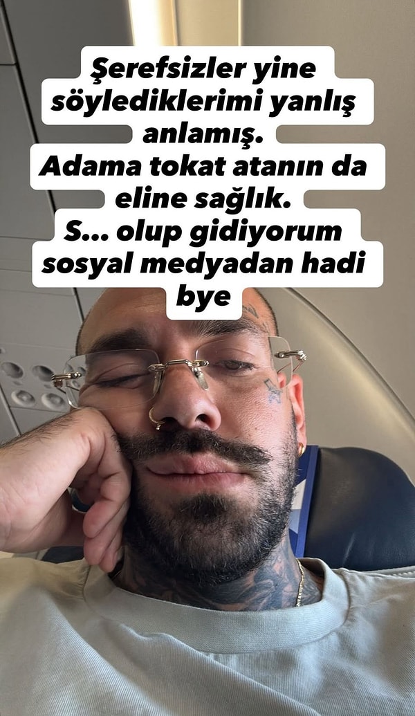 Ünlü rapçi sosyal medyayı bıraktığını bu paylaşımla duyurdu.