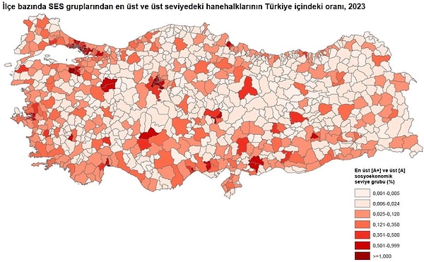 Türkiye'nin en zengin ilçeleri.