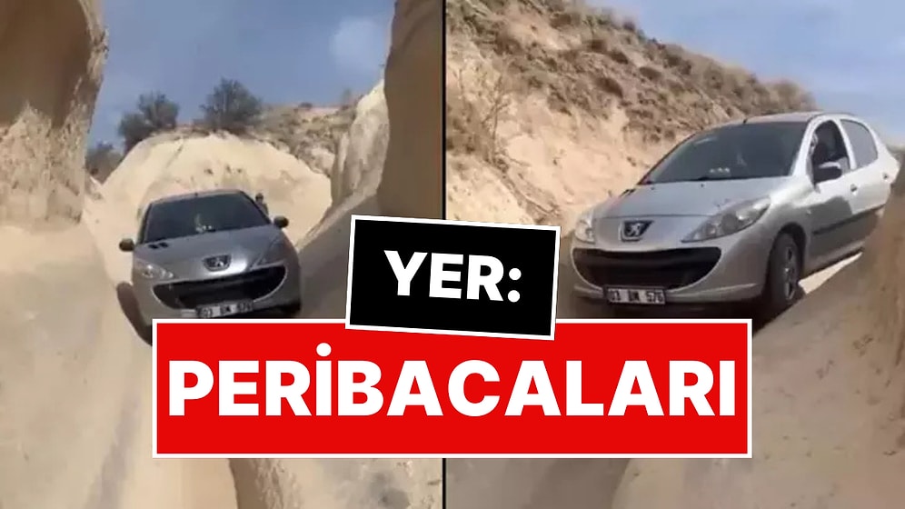 Kapadokya’da Navigasyon Faciası: Otomobille Peribacalarına Girdi!