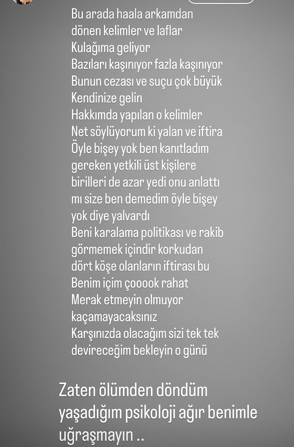 Sağlık durumuyla ilgili yaptığı paylaşımların ardından Almeda'dan oldukça ciddi ve öfkeli bir paylaşım geldi.