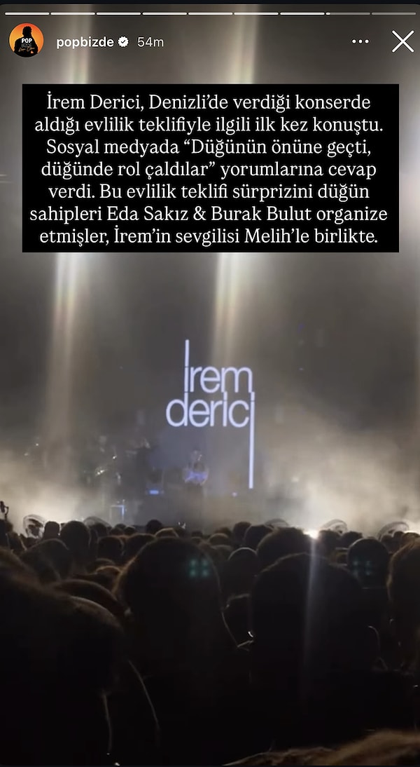 @popbizde'nin haberine göre, Denizli'de konser veren İrem Derici aldığı teklifi paylaşmama nedenini açıklarken, sosyal medyadan gelen eleştirlere de cevap verdi.