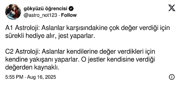Aslan size mi değer veriyor, yoksa kendisine mi?