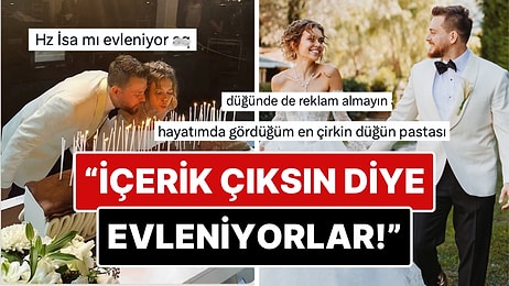YouTuber Alper Rende ve Influencer Betül Çakmak'ın Düğünlerinde Sponsorlu Pasta Tercih Etmeleri Dile Düştü!