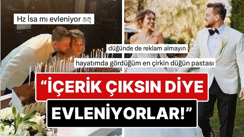 YouTuber Alper Rende ve Influencer Betül Çakmak'ın Düğünlerinde Sponsorlu Pasta Tercih Etmeleri Dile Düştü!