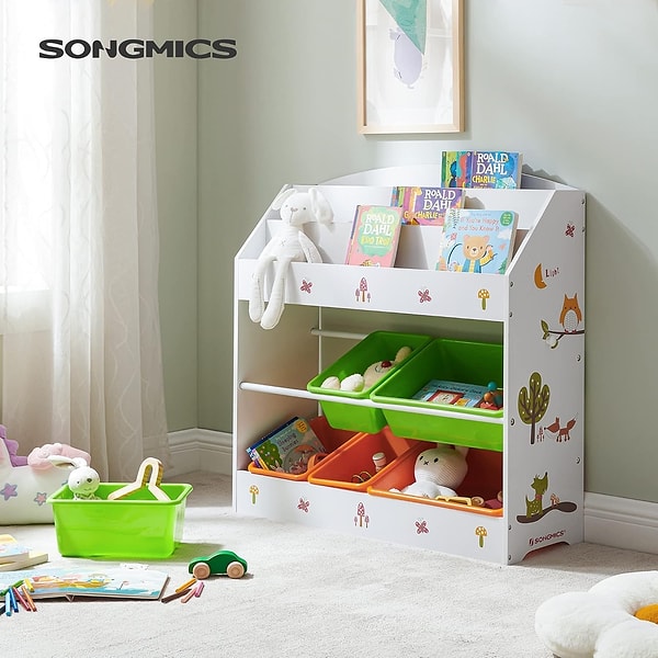 Dağınık oyuncakların toplandığında kolayca bulunmasını sağlayacak SONGMICS Dolap 👇