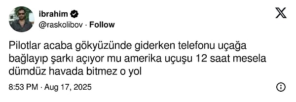 İşte, pilotların uçakta müzik dinleyip dinlemediklerini merak etmemizi sağlayan o tweet 👇
