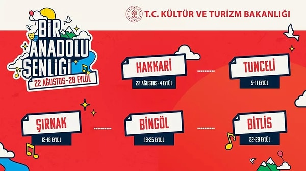 Bir Anadolu Şenliği beş farklı şehirde olacak, ilk durak Hakkari.