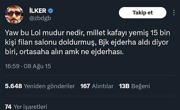 Yine Beşiktaş'ta Ağustos ortası mevkisel eksik varmış o dönem de...