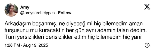 Boşanan bir arkadaşınıza ne dersiniz?