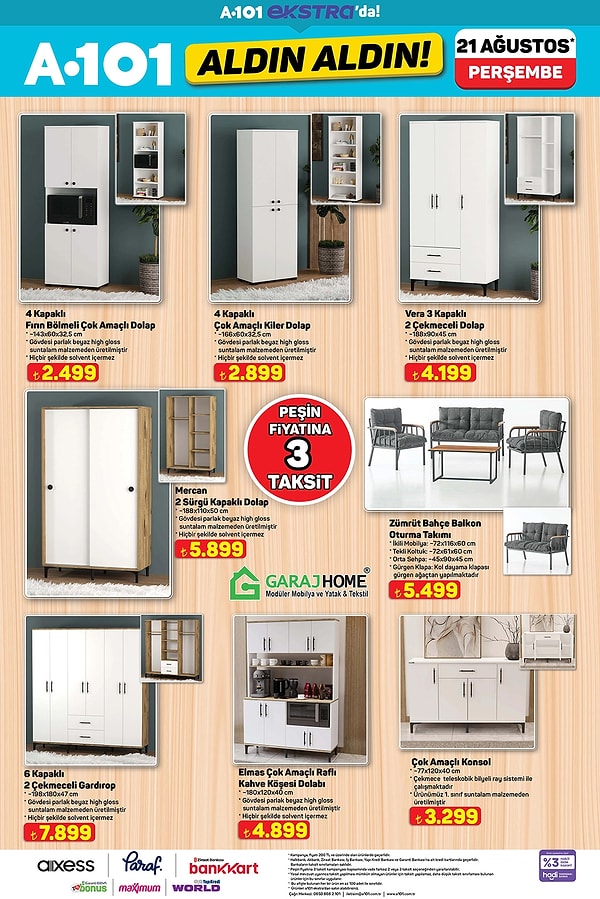 Garaj Home Zümrüt Bahçe Balkon Oturma Takımı 5.499 TL