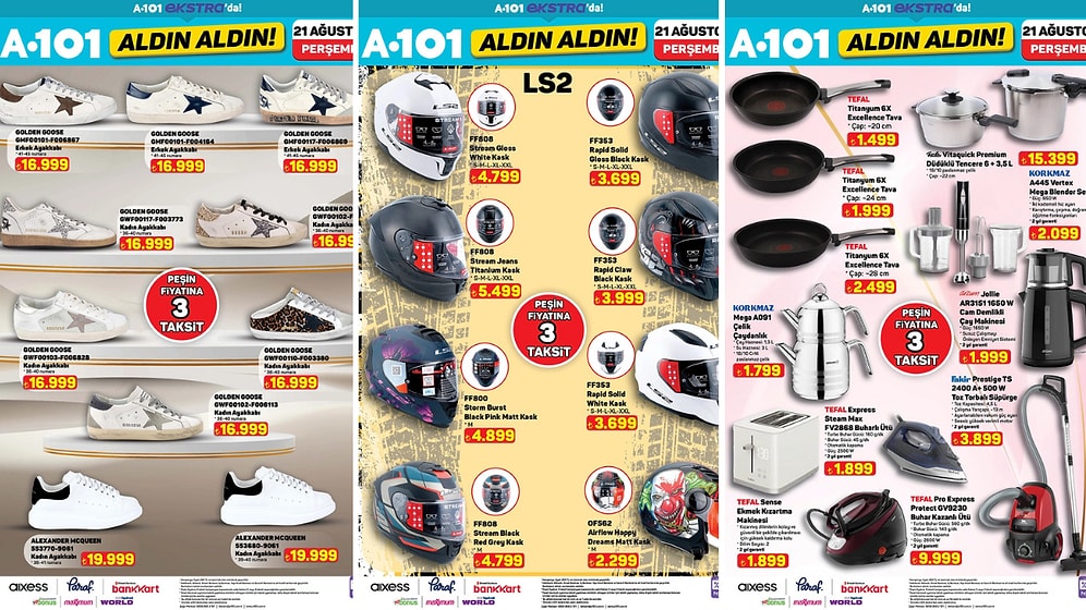 A101'e LS2 Kask Geliyor! 21 Ağustos 2025 A101 İnternete Özel Aldın Aldın Kataloğu