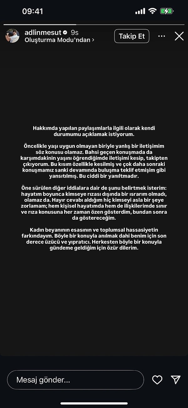 Mesut Adlin'den Taciz İddialarına Yanıt