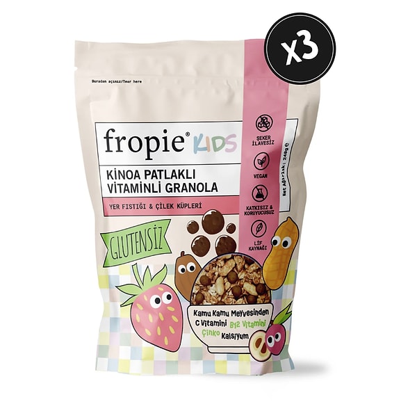 Kids Granola - Yer Fıstığı & Çilek Küpleri 240gr