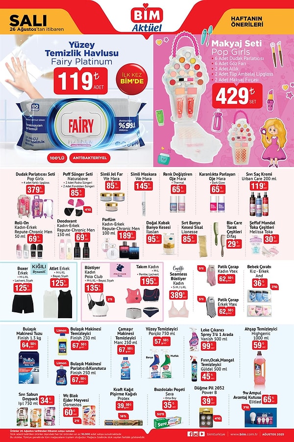 Fairy Platinum Yüzey Temizlik Havlusu 119 TL