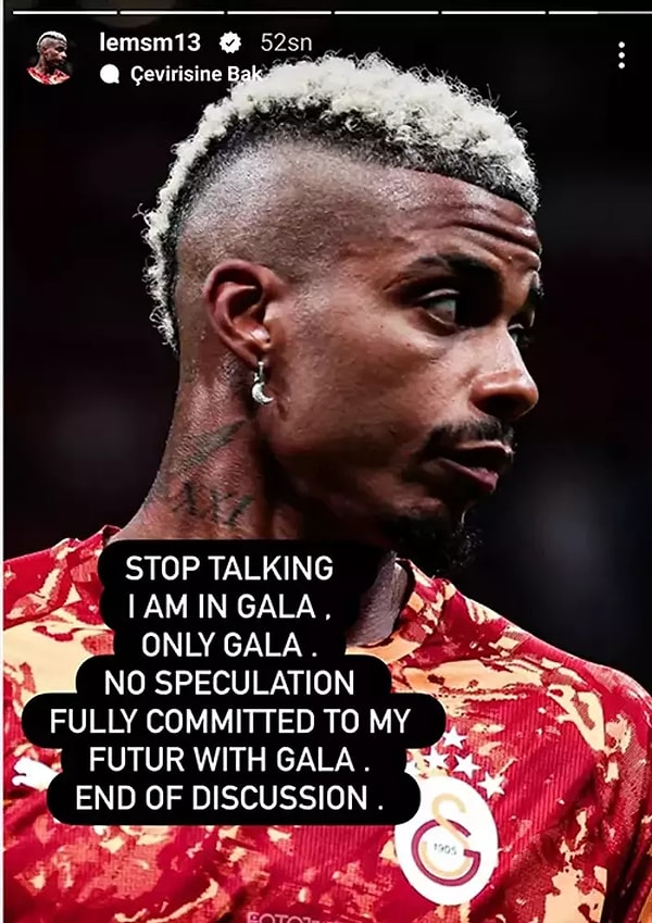 Mario Lemina, Instagram'dan "Sadece Gala" paylaşımı yaptı.