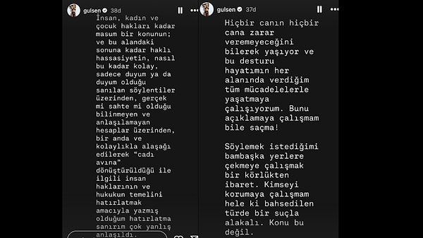 Tepkilerin ardından Gülşen art arda açıklamalarda bulundu.
