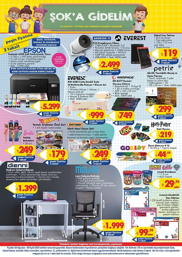 Epson Ecotank Çok Fonksiyonlu Yazıcı 5.299 TL