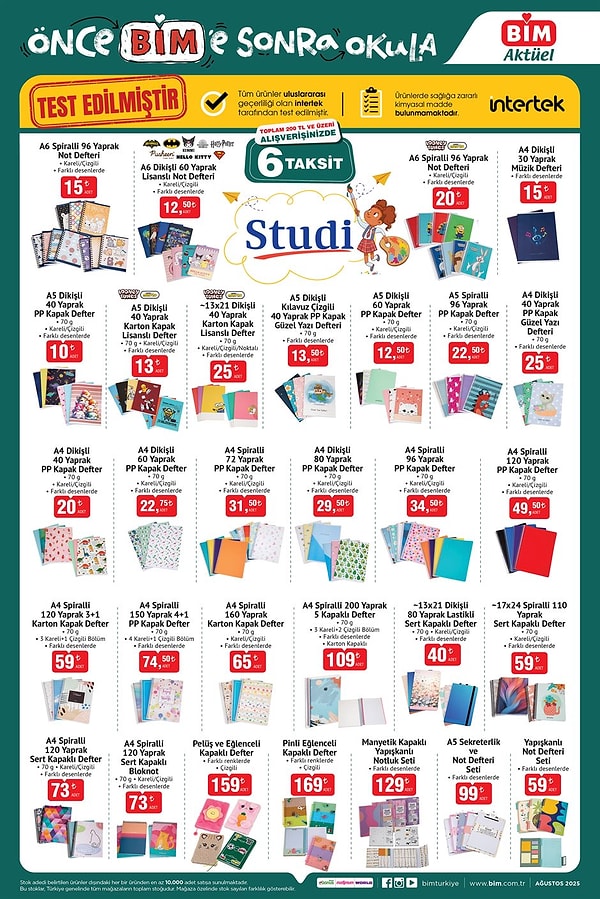 A6 Spiralli 96 Yaprak Not Defteri 15 TL