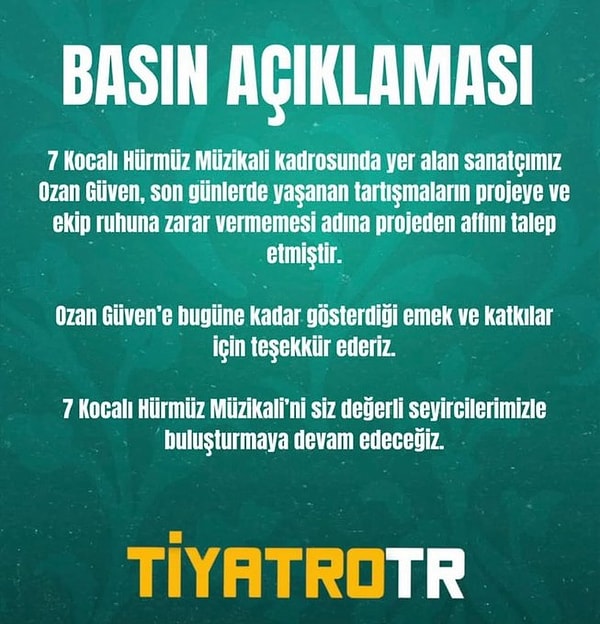 Ozan Güven, yaşananlar sonrası sosyal medyada ve kamuoyunda yoğun eleştirilere maruz kaldı. Gelen tepkiler, Güven'in müzikal projelerden çekilmesine kadar uzandı.