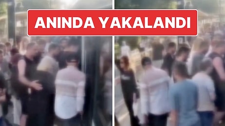 İstanbul’daki Hırsızlığa Suçüstü: Tramvaya Girerken Turistin Cüzdanını Çalan Şüpheli Anında Yakalandı